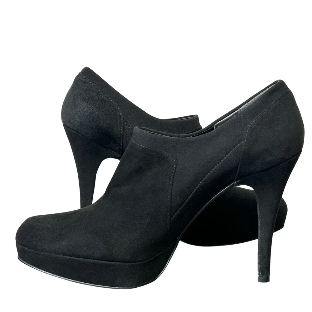 Stuart Weitzman Black Suede‎ Platform Stiletto Booties - Size 8M - Made in Spain